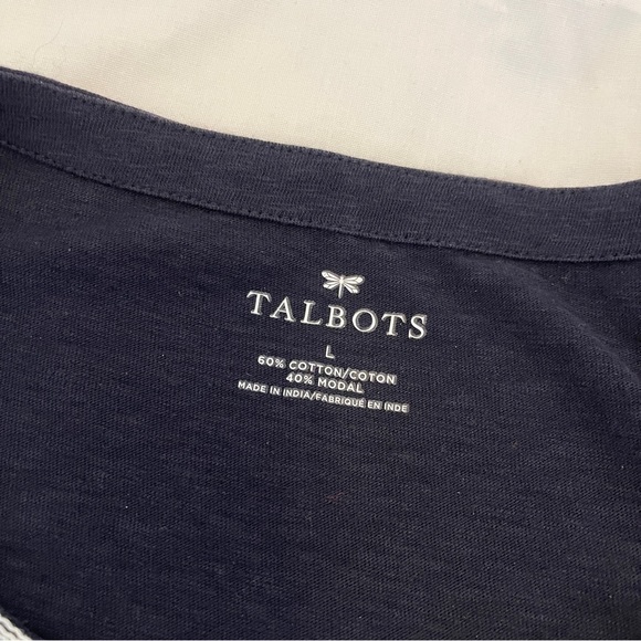 Talbots Super Soft Embroidered 3/4 Sleeve Cotton Blend Jersey Shirt Size… - Picture 4 of 11